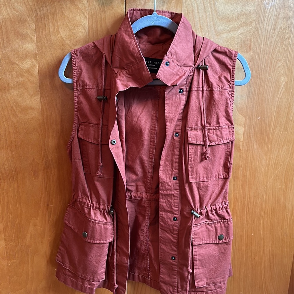 Burnt Orange Vest w/Hood